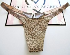 Victoria's Secret PINK - L Logo Cotton Micro Thong Panty Leopard Cheetah - Large