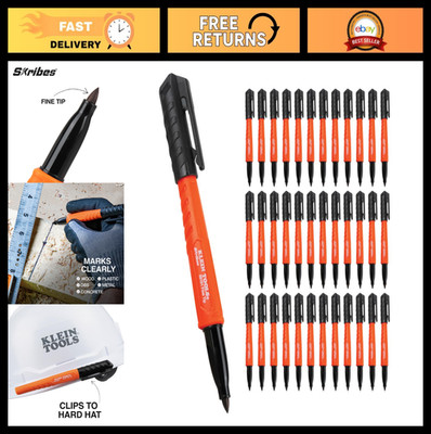 Fine Tip Permanent Markers - Professional-Grade Multi-Surface Jobsite Markers, B