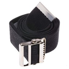Transfer and Gait Belt with Metal Buckle - Adjustable 54" Black Safety Strap
