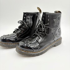 Dr Martens 1460J Patent Star Boots Black Glitter  Punk Y2K Combat Youth 4