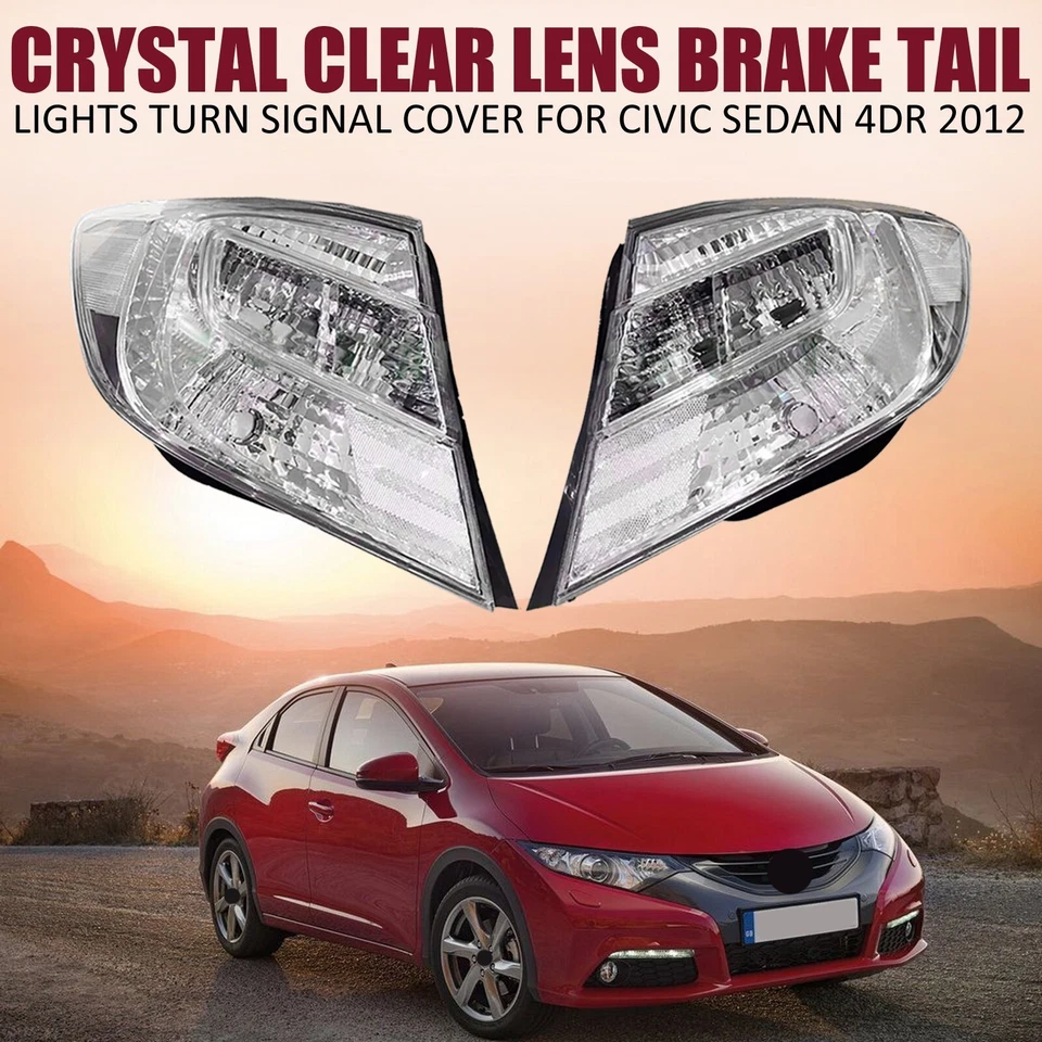 Cubierta de señal de giro de luces traseras de freno de lente cristalina para Civic Sedán 2012 4P Foto 2 de 4