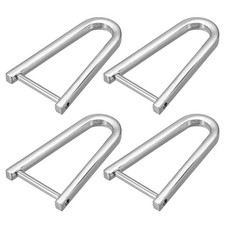D-Rings Screw in Shackle, 4Pcs 50mm Horseshoe U Shape D Ring for Bag DIY, Silver