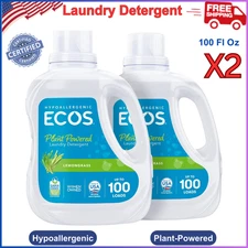 ECOS Laundry Detergent Liquid, 200 Loads - Dermatologist Tested Laundry Soap