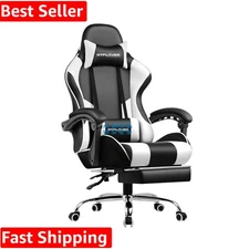 Snow White Ergonomic Gaming & Office Chair with Footrest & Lumbar Support