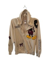 Official Disney full-zip hoodie. Ivory color, size Small. Mickey. Minnie. Pluto.