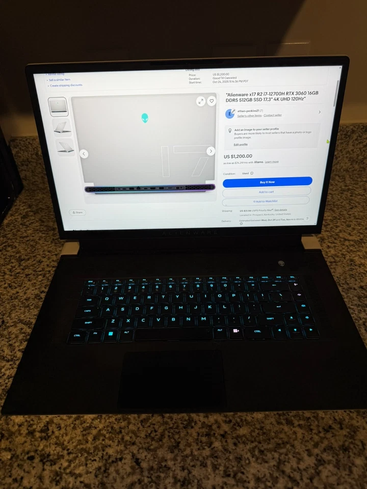 "Alienware x17 R2 i7-12700H RTX 3060 16GB DDR5 512GB SSD 17,3" 4K UHD 120 Гц" - Изображение 4 из 4