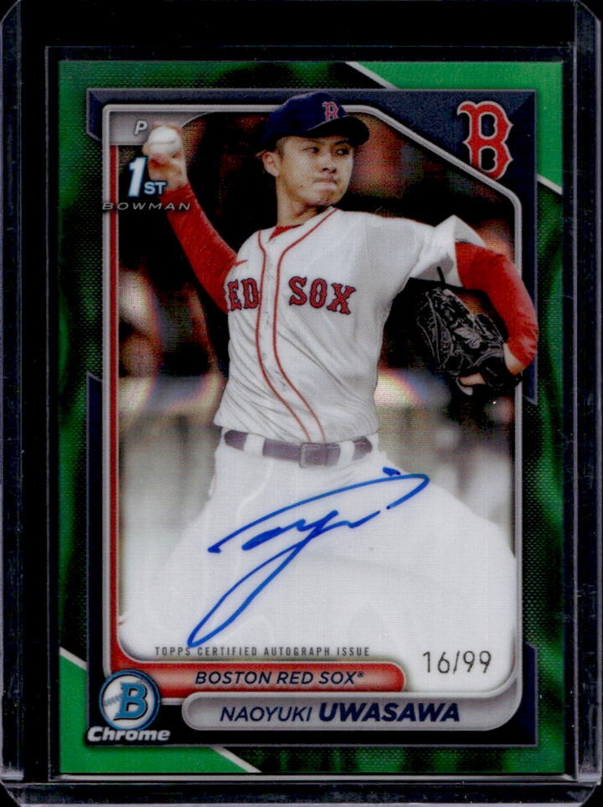 2024 Bowman Chrome Naoyuki Uwasawa Auto Green Lava Refractor RC 1st #16/99