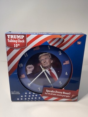 Limited Edition Trump Talking Clock 10'' Speaks Every Hour NIB