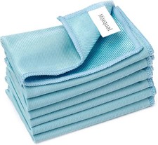 6 Pack Glass Cleaning Cloth Microfiber Cleaning Cloth Blue 