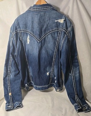 True Religion Jimmy Super T Dust Bowl Denim Jean Jacket Sz XXXL