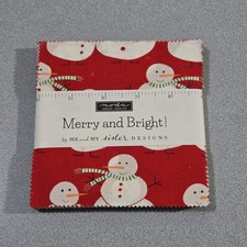 Merry And Bright Moda Fabrics Charm Pack 42 Pieces 5" Squares