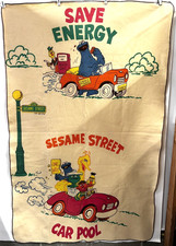 Vintage Chatham USA Muppet Characters Blanket Sesame Street  save gas carpool  