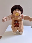 Cabbagepatch 1985 HM4 Brown  shaggy Hair and Eyes  Vintage Ok Factory pacifier