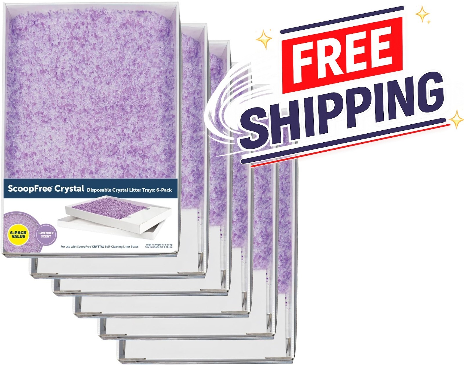 PetSafe ScoopFree Crystal Cat Litter Tray Refills Lavender 4