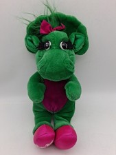 Vintage 1992 Baby Bop Green Purple Dinosaur Barney Show 15" Plush Stuffed Animal