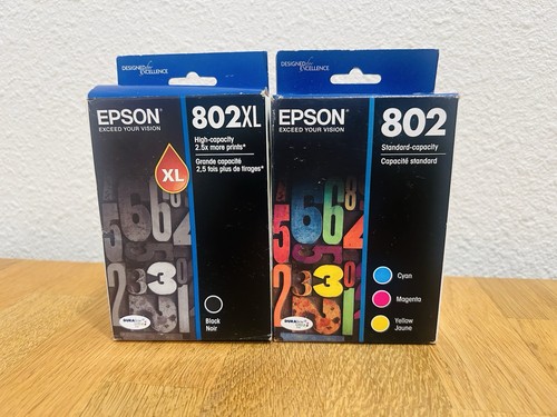 Epson 802XL Black & Epson 802 Cyan Magenta Yellow Ink Set T802XL-BCS - 第 1/2 張圖片
