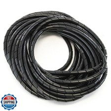 33FT PE 1/2 Inches 12 mm Black Polyethylene Spiral Wire Wrap Tu