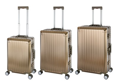 Tokyo, Trolley mit 4 Rollen, Aluminium Hartschale - Reisekoffer Set S+M+L