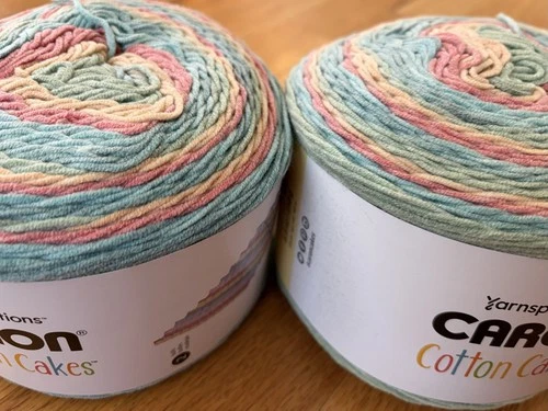 Lot of 2 Caron Cotton Cakes Yarn - PEACH BLOSSOM - same dye lot - product listing photo