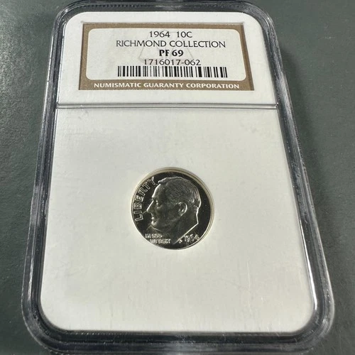 1964 10C SILVER PROOF Roosevelt Dime NGC PF69 RICHMOND COLLECTION (89039)