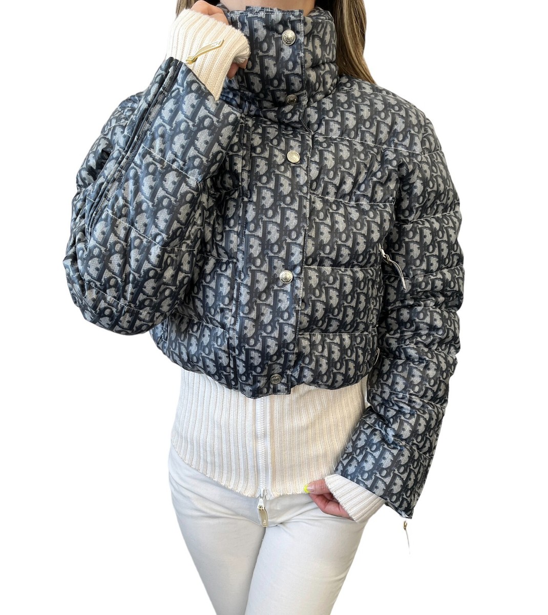 Christian Dior Vintage Trotter Monogram Logo Puffer Jacket #40