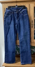 Ladies  Riders by Lee Relaxed Fit Stretch Blue Jeans Straight Leg 8 Petite