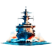 Military Sticker (3 Inch) Nautical Navy Ship Sailing Through The Ocean !