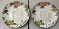 Vtg. MIKASA Country Classics- Fruit Panorama- 6.5” Saucer- Set of 2