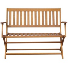 Banc de Jardin Pliable Patio Banc en Bois avec Accoudoir Bois Massif Acacia vidaXL