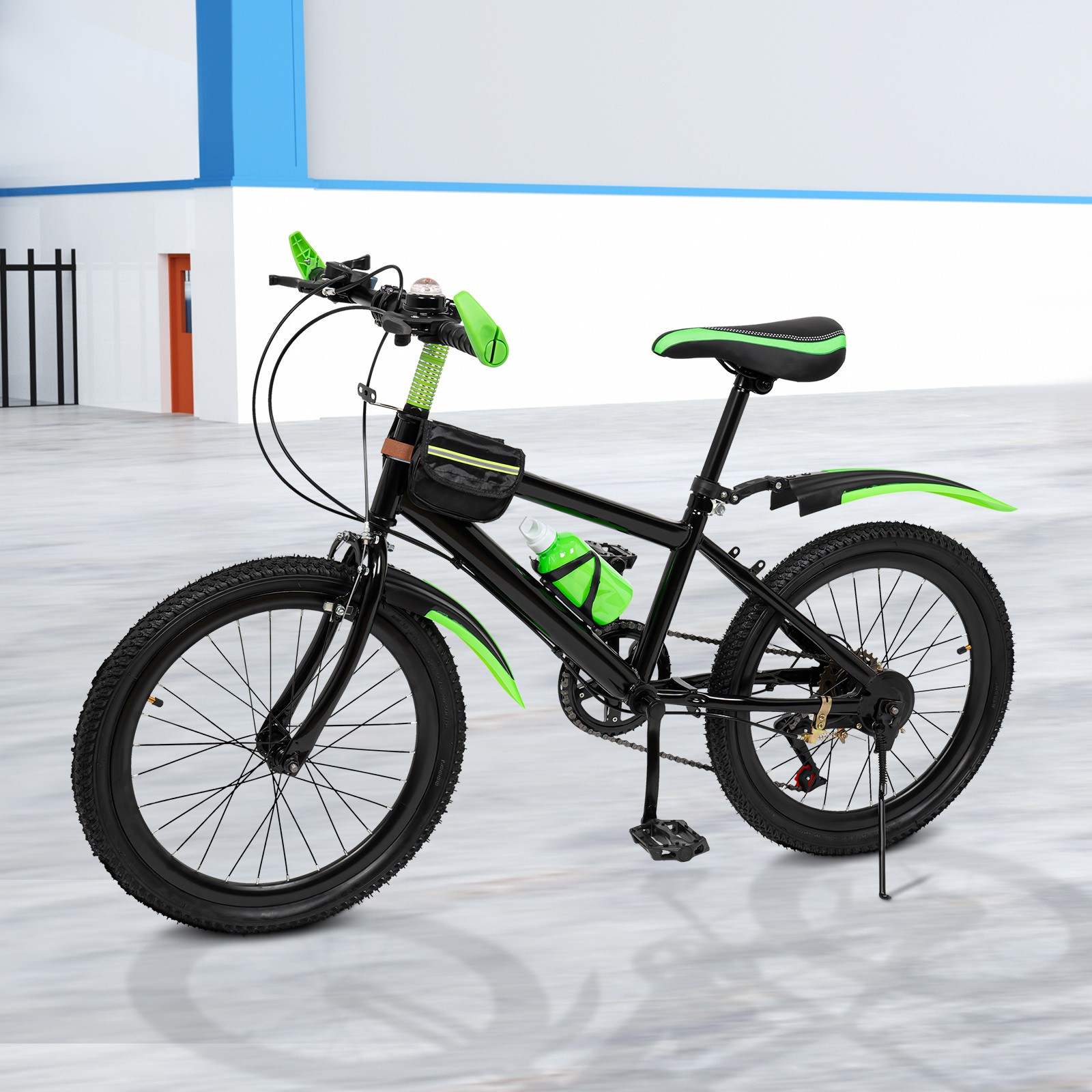 20" Green Mountain Bike Carbon Steel Frame 85kg Capacity Shimano Gears Compass B