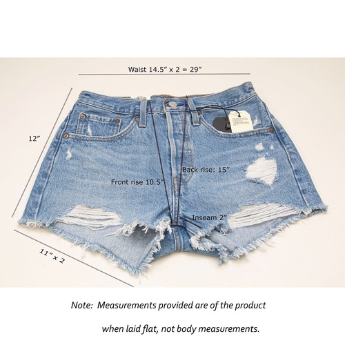 LEVIS Premium 501 High Rise Womens Shorts Sz 27 Waist 29 Frayed Distressed Big E - Picture 6 of 13