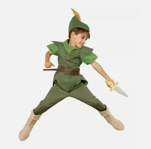 NEW Disney Store PETER PAN Deluxe Kids Costume BOY Size 9/10 Halloween