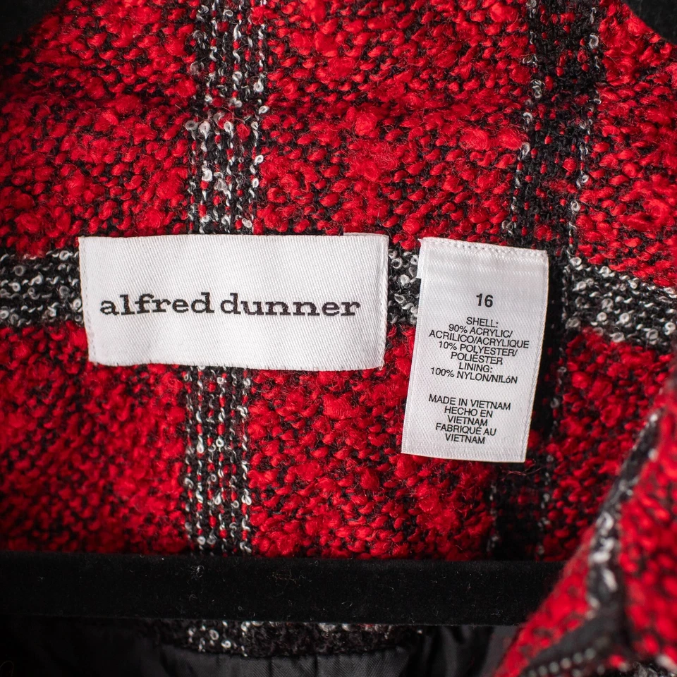 Женская куртка на молнии Alfred Dunner размер 16 красный черный - Изображение 4 из 4
