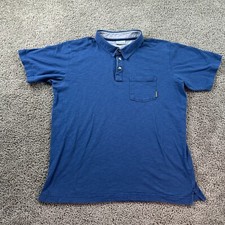 Columbia Shirt Mens Large Blue Short Sleeve Cotton Pocket Casual Polo