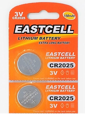       2 x CR2025 3V Lithium Batterie 150 mAh 1 Card a 2 Batterien EAST