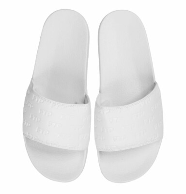 FTP Debossed All Over Logo Slides White Size 12 Men s BRAND NEW IN HAND SEALED