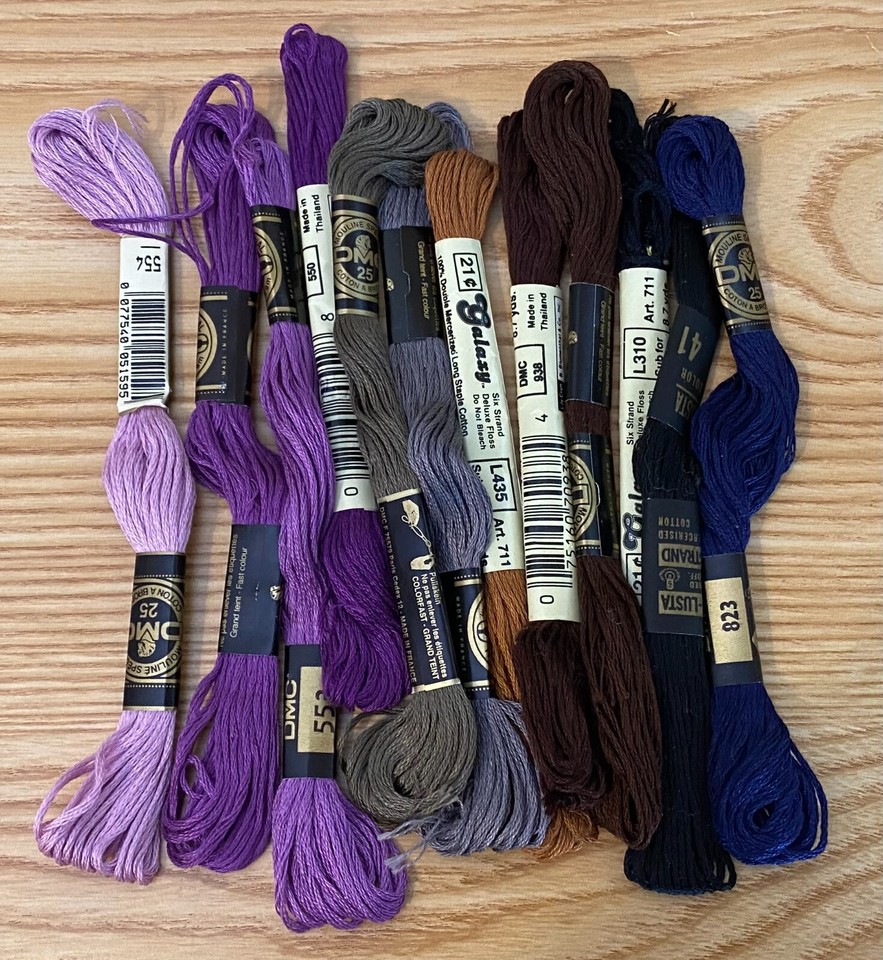 Lot Needlepoint, Embroidery Floss Thread Skeins, IronOn Transfers