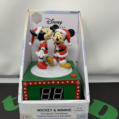 Minnie Kissing Mickey Talking Musical Christmas Countdown Clock 5.5 Inch Disney