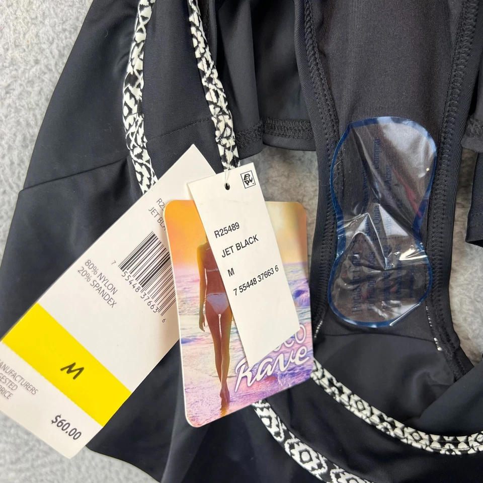 New Woman's Coco Rave Bra Sized Black Bikini Skirt Swimsuit Bottom size M - Image 3 of 4