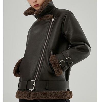 leather jacket with lamb fur