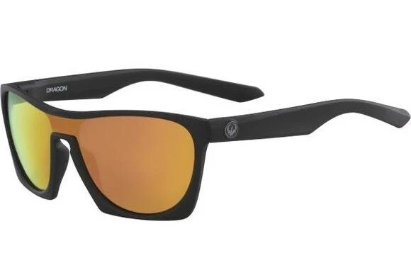 Novo Óculos de Sol DRAGON Classy Preto Fosco Laranja Lente Íon 005 Escudo Unissex 55mm
