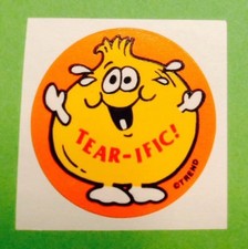 Vintage 80s TREND Scratch  Sniff Stinky Sticker TEAR-IFIC, Onion Scented, Rare