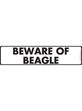 Beware of Beagle Exterior Aluminum Dog Sign or Vinyl Sticker - 12" x 3"