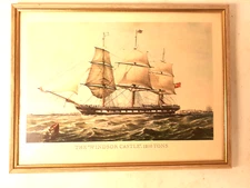 Vintage Marine Lithograph of "The Windsor Castle, 1250 Tons", Framed
