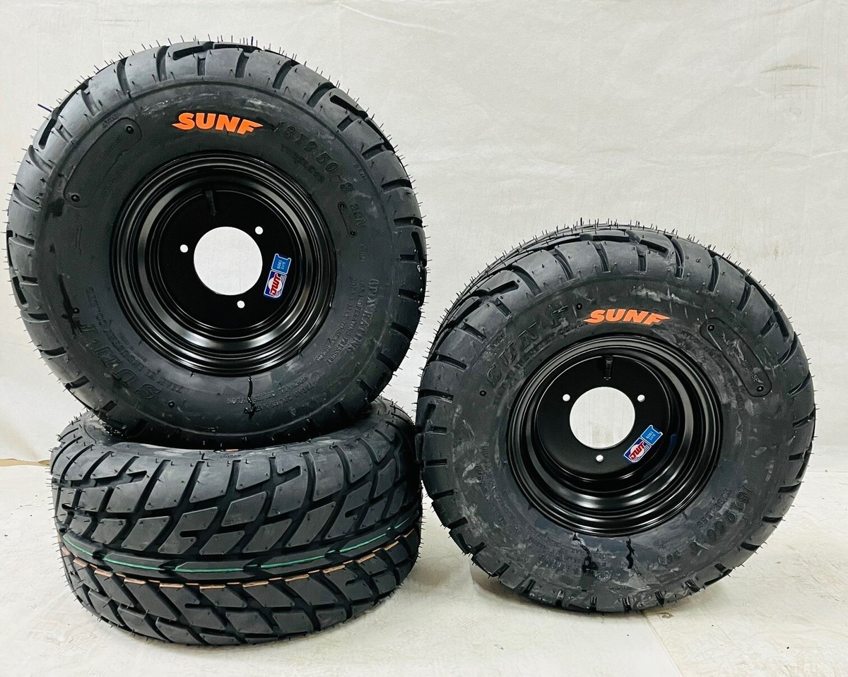 Honda ATC 70 DWT Polished Wheels & Sunf A011 Tires - 16x8-7, 3x100 Bolt, ATV Set 14 thumbnail image