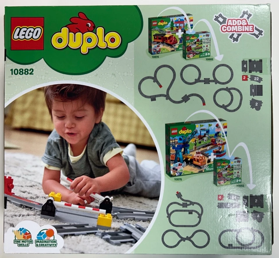 New / Factory Sealed - LEGO DUPLO 10882 Train Tracks - 23 pcs - RETIRED - Image 2 of 4