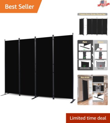 Multi-Functional 4 Panel Room Separator - Lightweight, Folding Privacy Screen