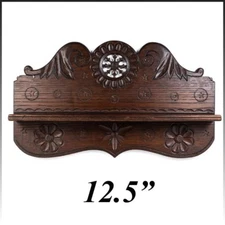 Antique French or Belgian Carved Bretton Chip Carved Pipe or Spoon Rack, 12.5"