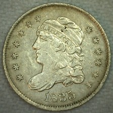 1835 Capped Bust Silver Half Dime 1/2 Dime 5c Silver United States Type XF