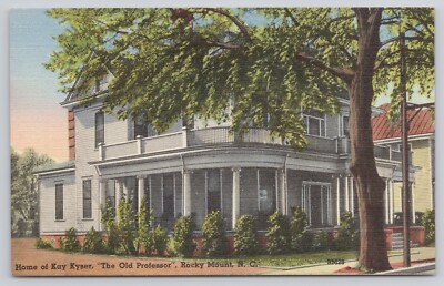 Kay Kyser Home The Old Professor Rocky Mount NC North Carolina Linen Postcard